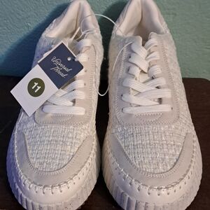 White Textured Sneakers